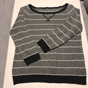 Grey and white striped shirt